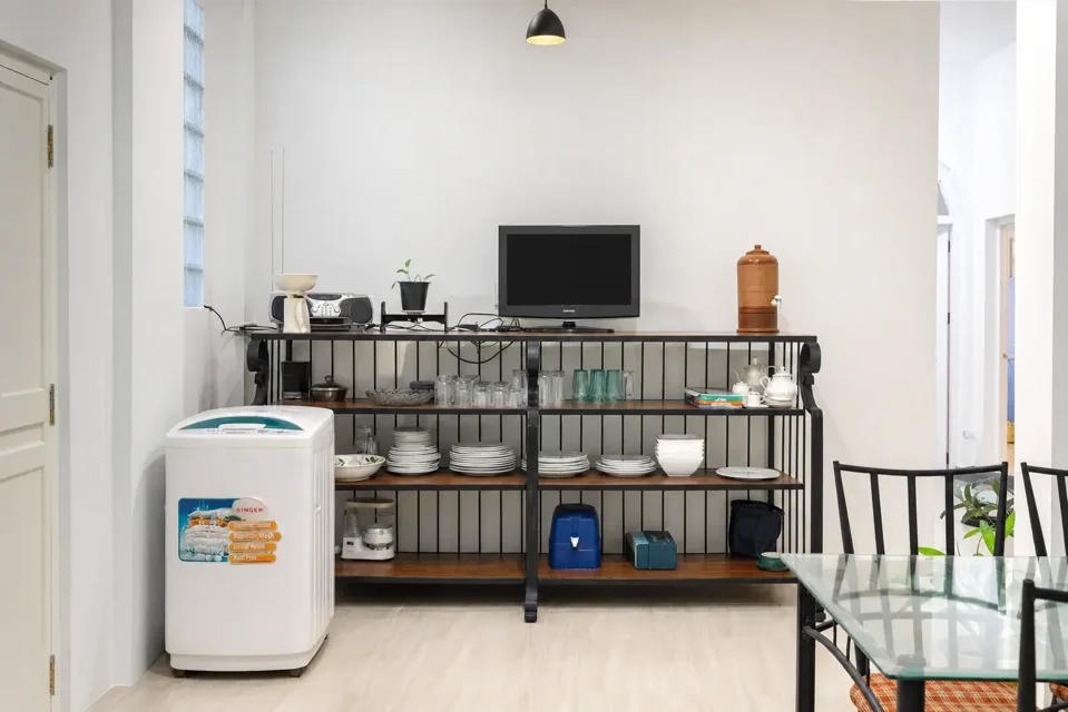 Shelving and appliances in the Negombo kitchen